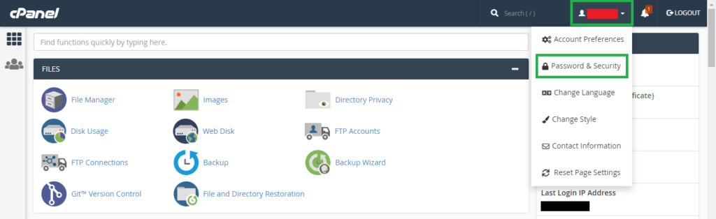 Cara Mengubah Password di cPanel